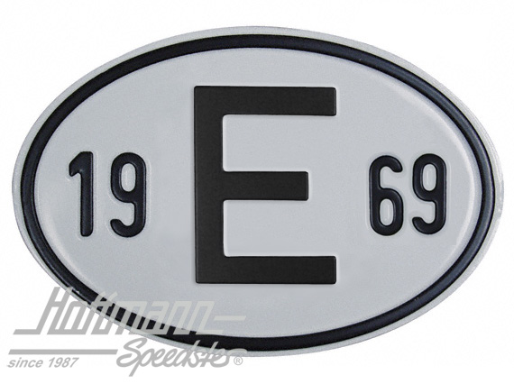 Targa sigla internazionale "E" ( Spagna), "1969", alluminio |  | 020-2403-69
