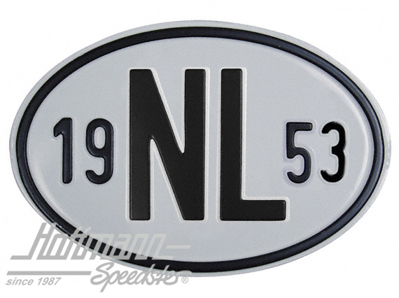 Targa sigla internazionale "NL" (Paesi Bassi), "1953", alluminio |  | 020-2391-53