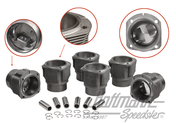 Pistoni + cilindri, 911S, 2.2/2.4, 86mm, JE (H) | 008 911 86S JE | 530-0024