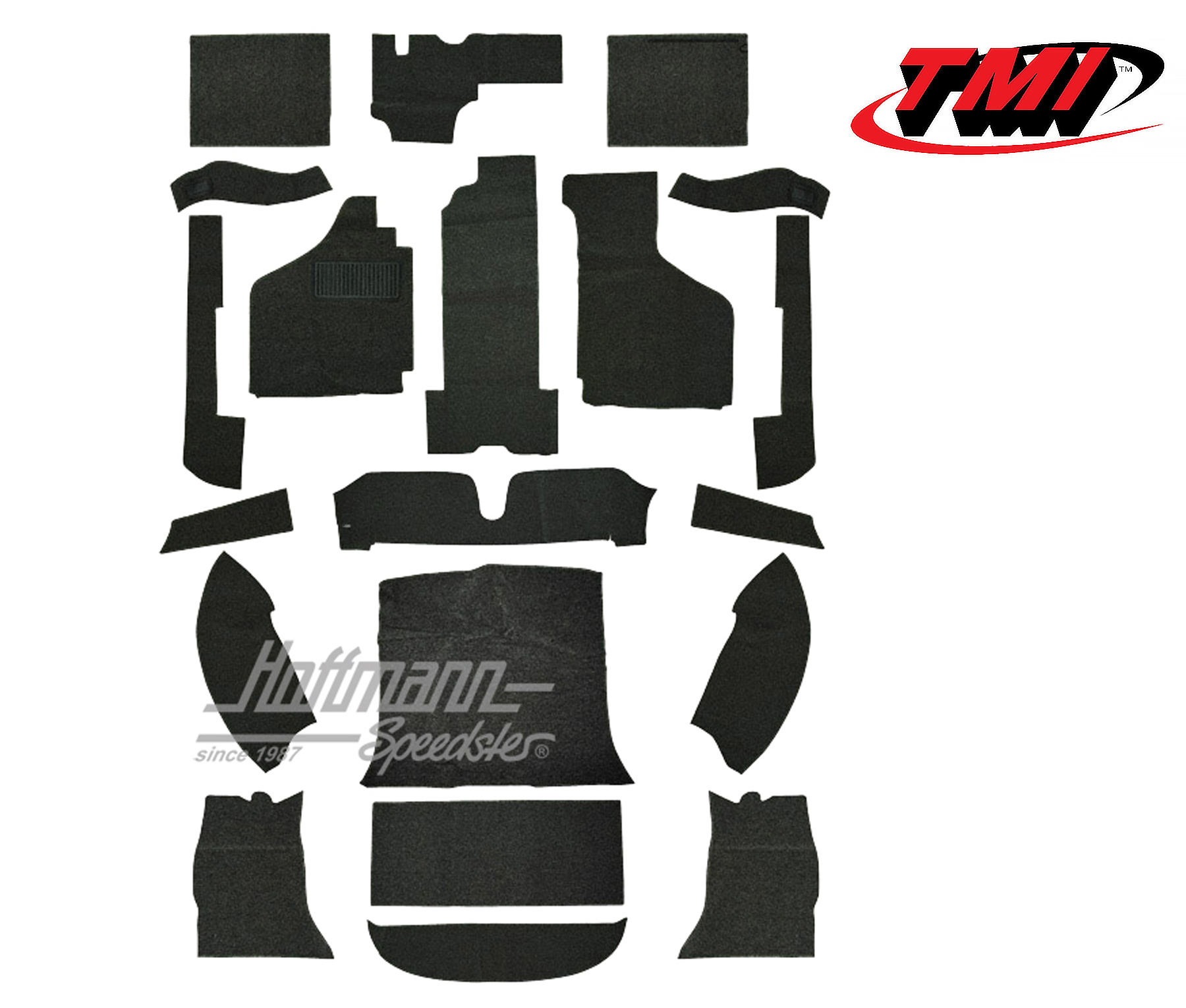 Set tappeti, Karmann Ghia Coupé, nero, -7.68 | 34-F1522-301 | 066-0040-10
