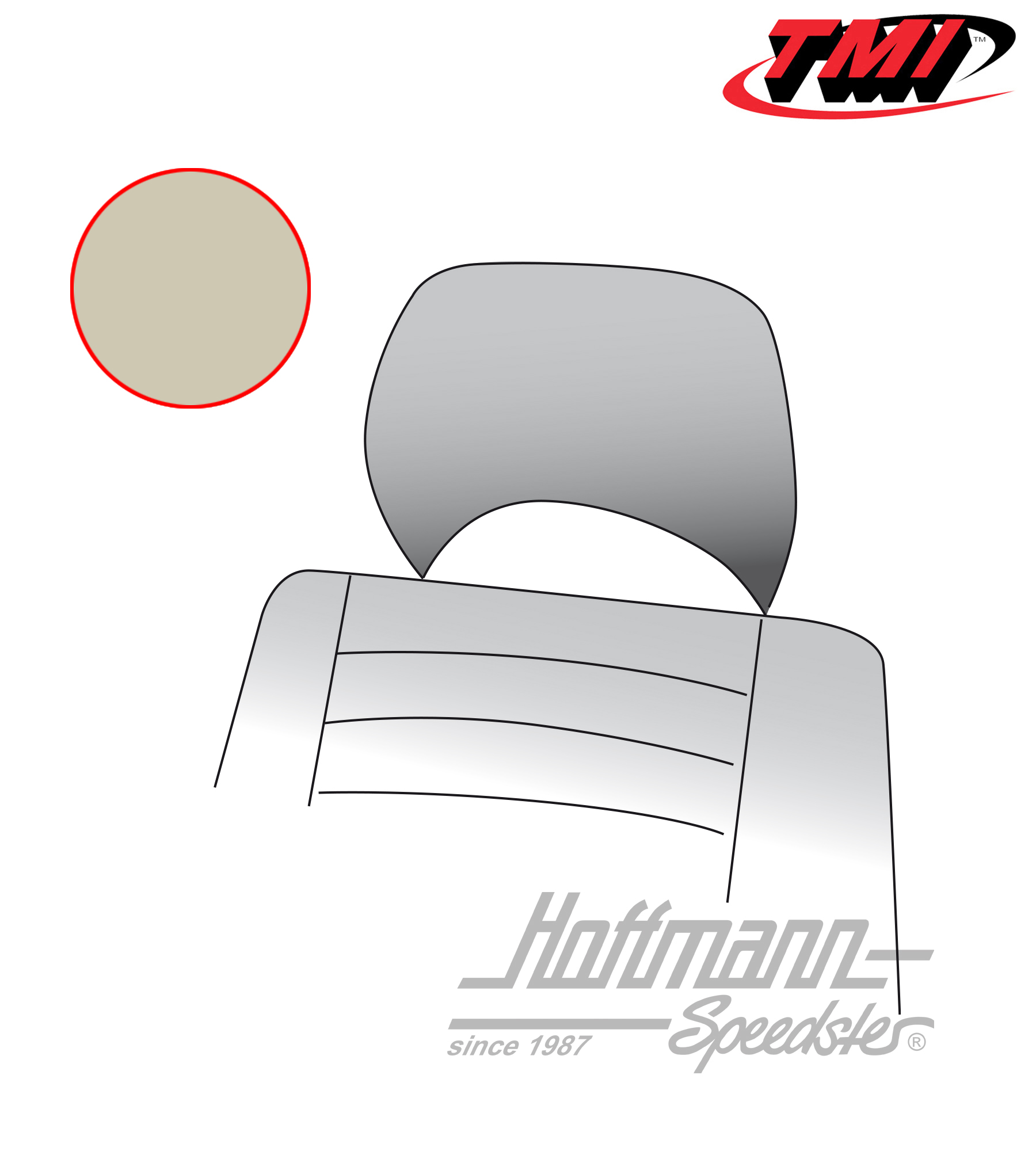 Copri poggiatesta, Furgone T2, 76-79, bianco antico | 43-2131-15 | 098-0643-50