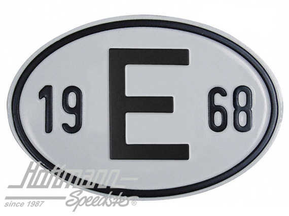 Targa sigla internazionale "E" ( Spagna), "1968", alluminio |  | 020-2403-68