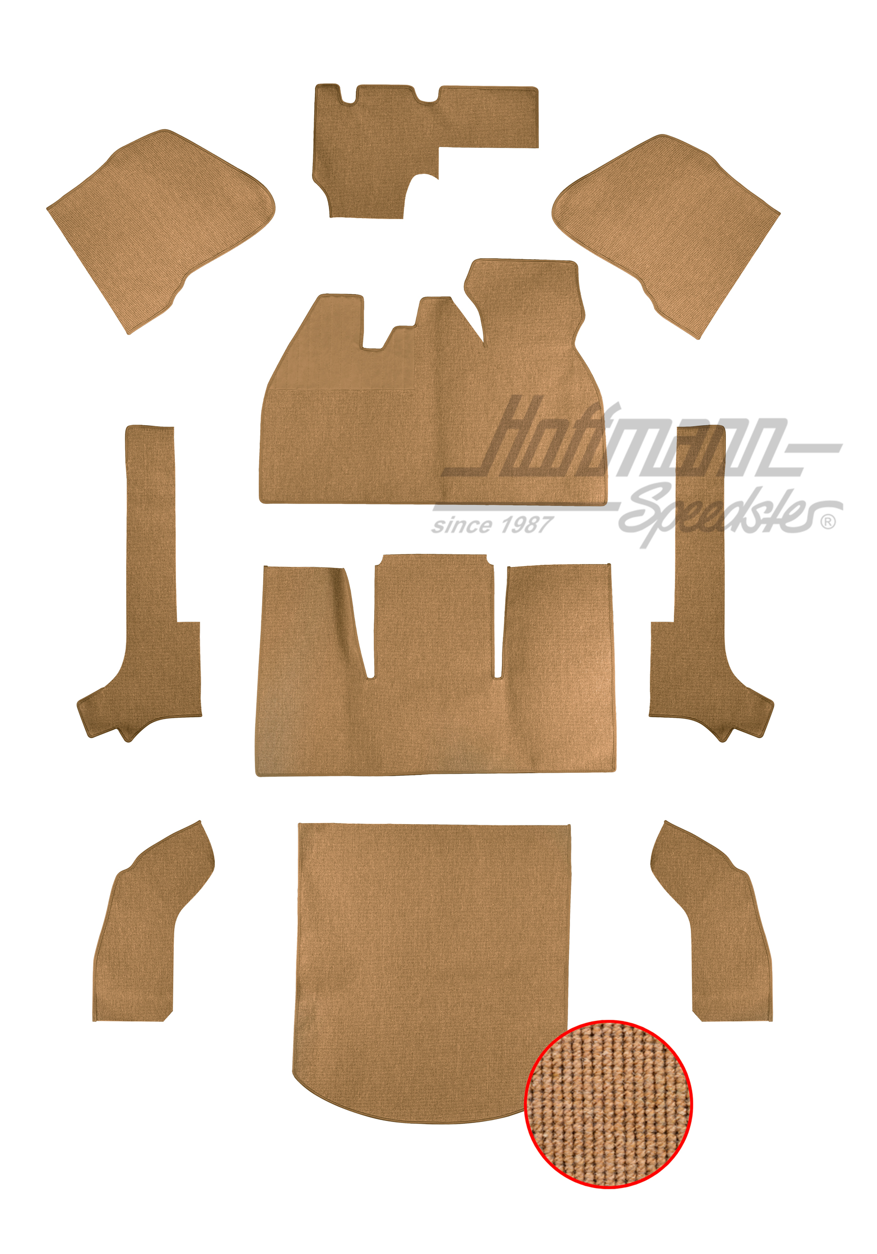 Set tappeti, Cabriolet, 64-67, filato capello, (10), beige |  | 026-5044-05