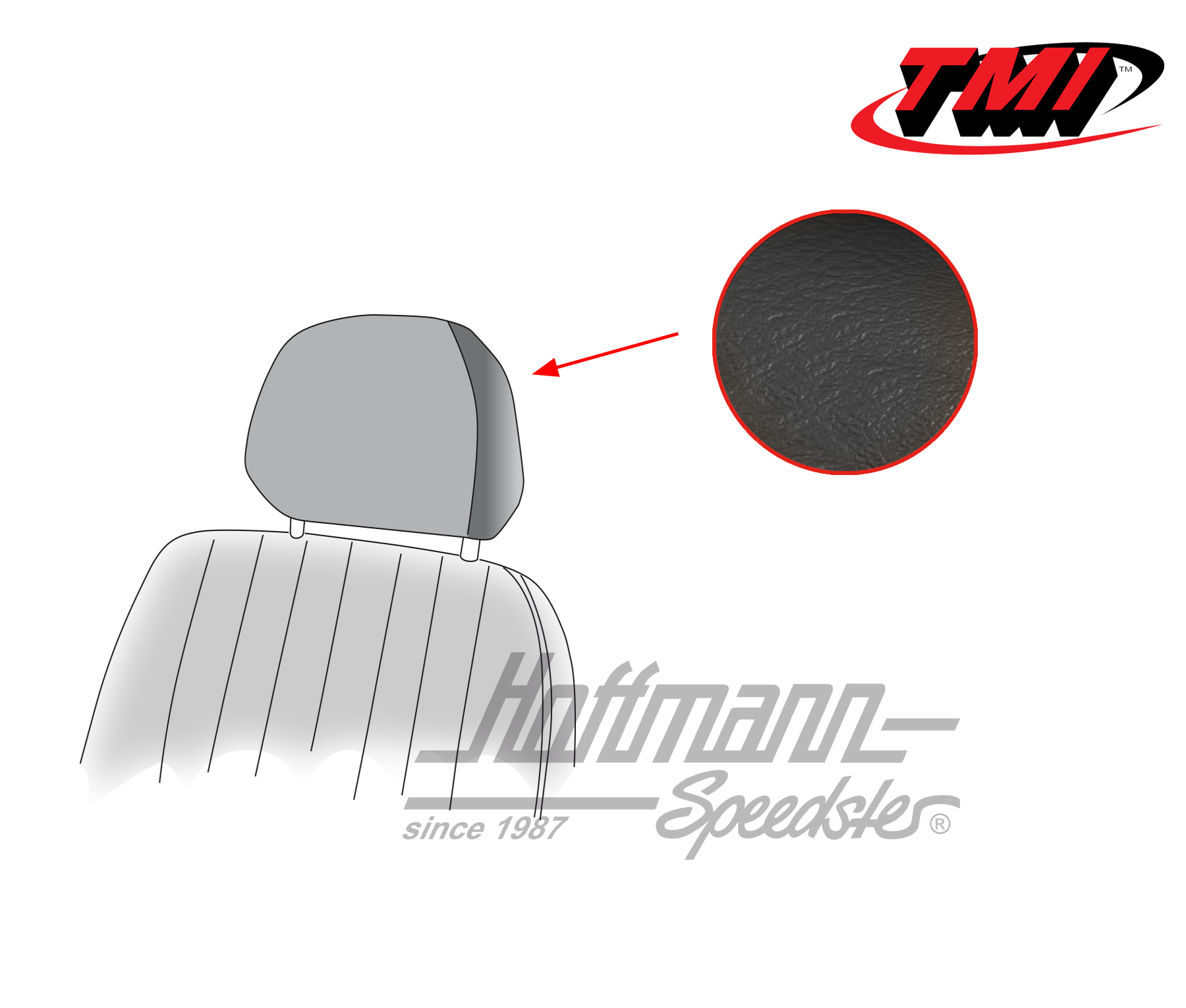 Copri poggiateste, Karmann Ghia, 68-74, nero | 43-1530-11 | 066-0079-40
