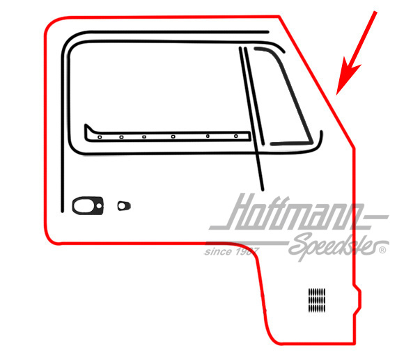 Guarnizione portiera, Furgone T2, 67-79, Riproduzione, destra | 211 831 722 D | 090-6102-12