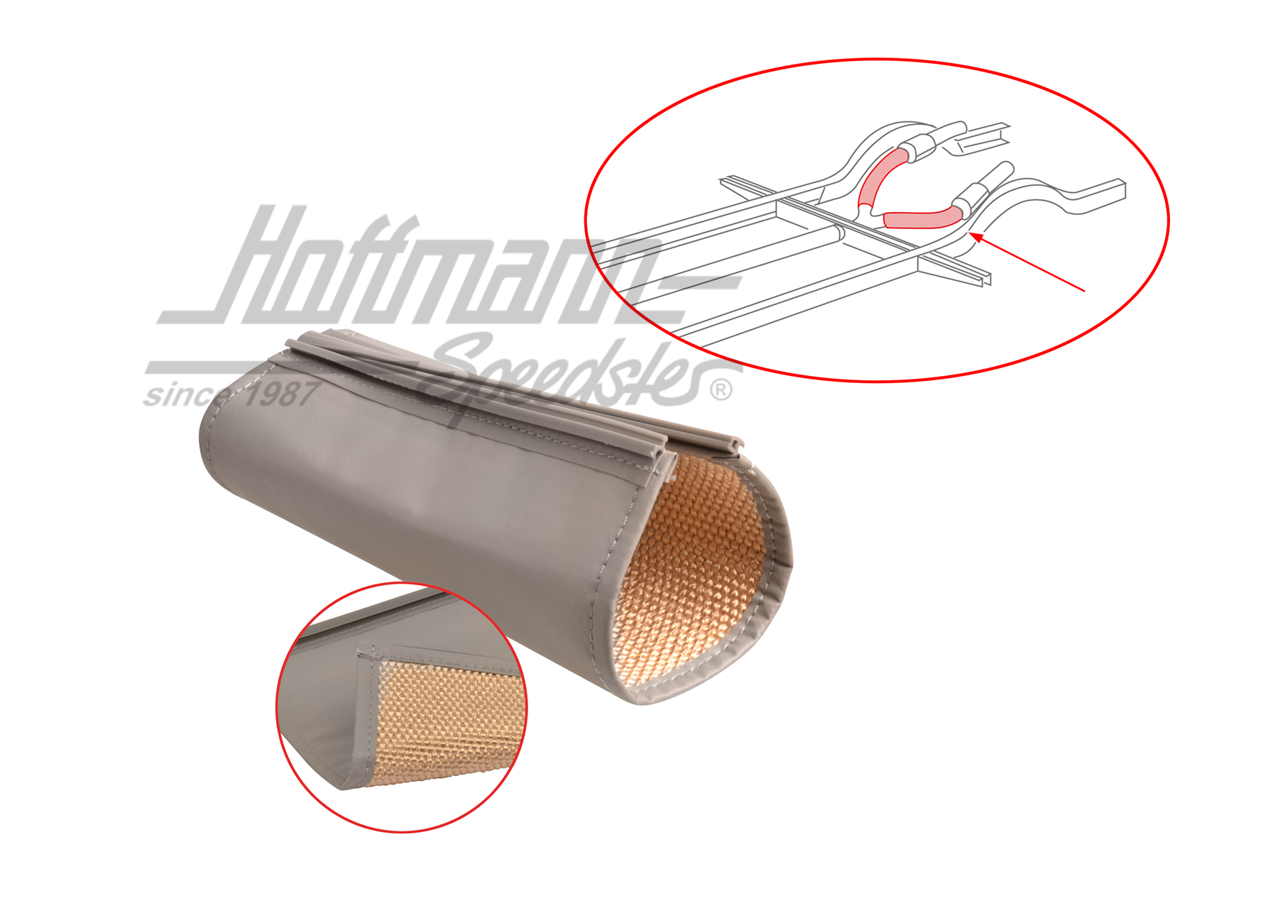 Isolamento, vinile, tubo di riscaldamento, posteriore | 211 255 725 F | 087-3016