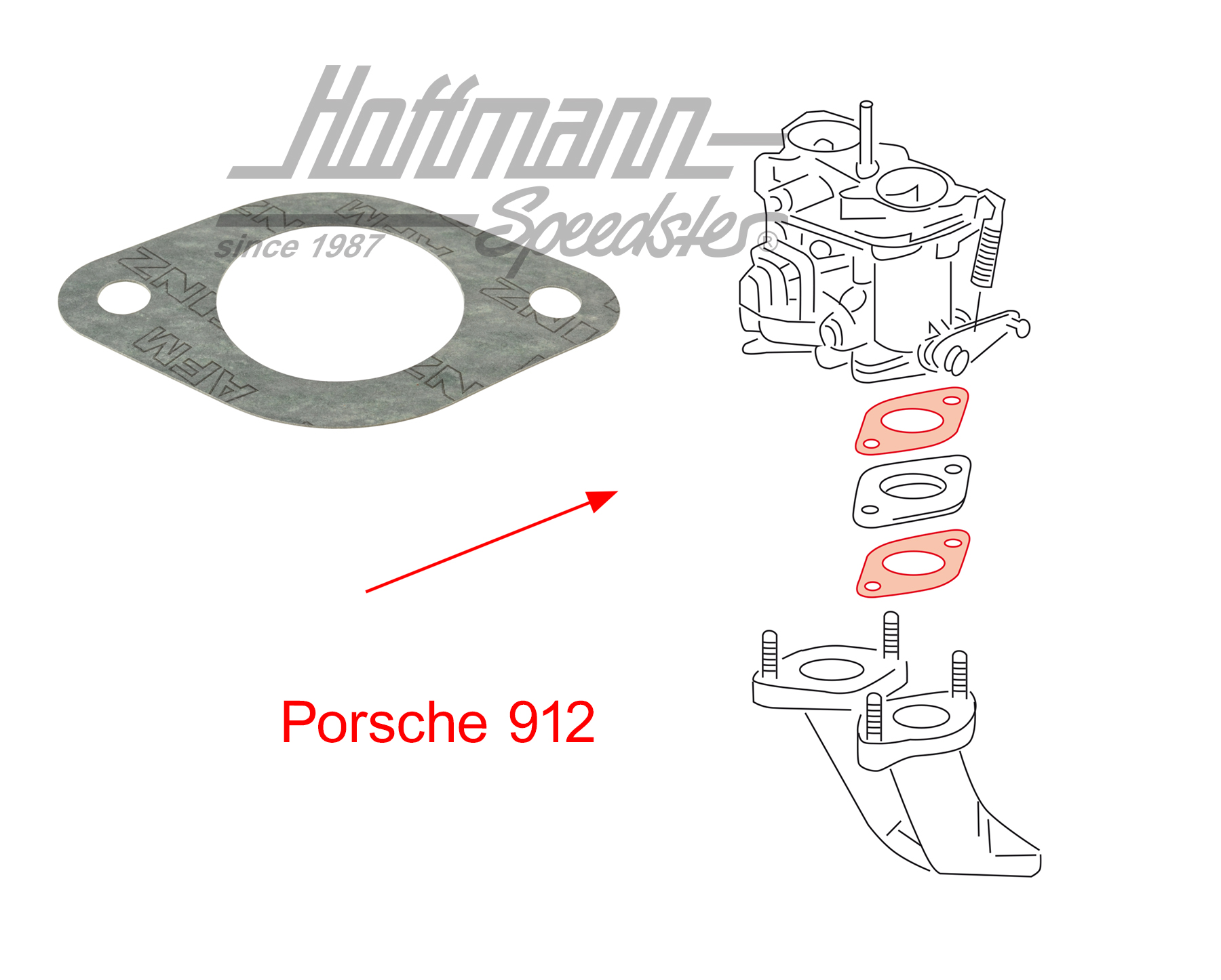 Guarnizione, piede del carburatore, 40 PII-4                                                        