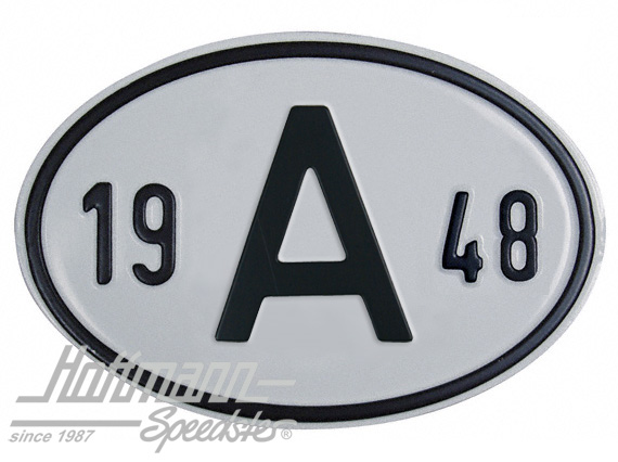 Targa sigla internazionale "A" (Austria), "1948", alluminio |  | 020-2398-48