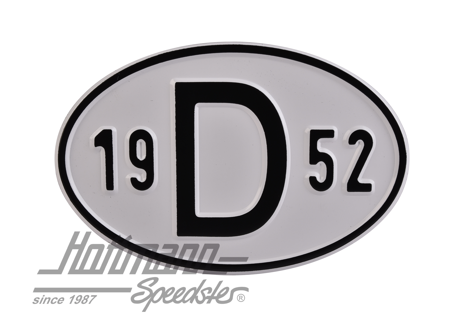 Targa sigla internazionale "D" (Germania), "1952", alluminio |  | 020-2396-52