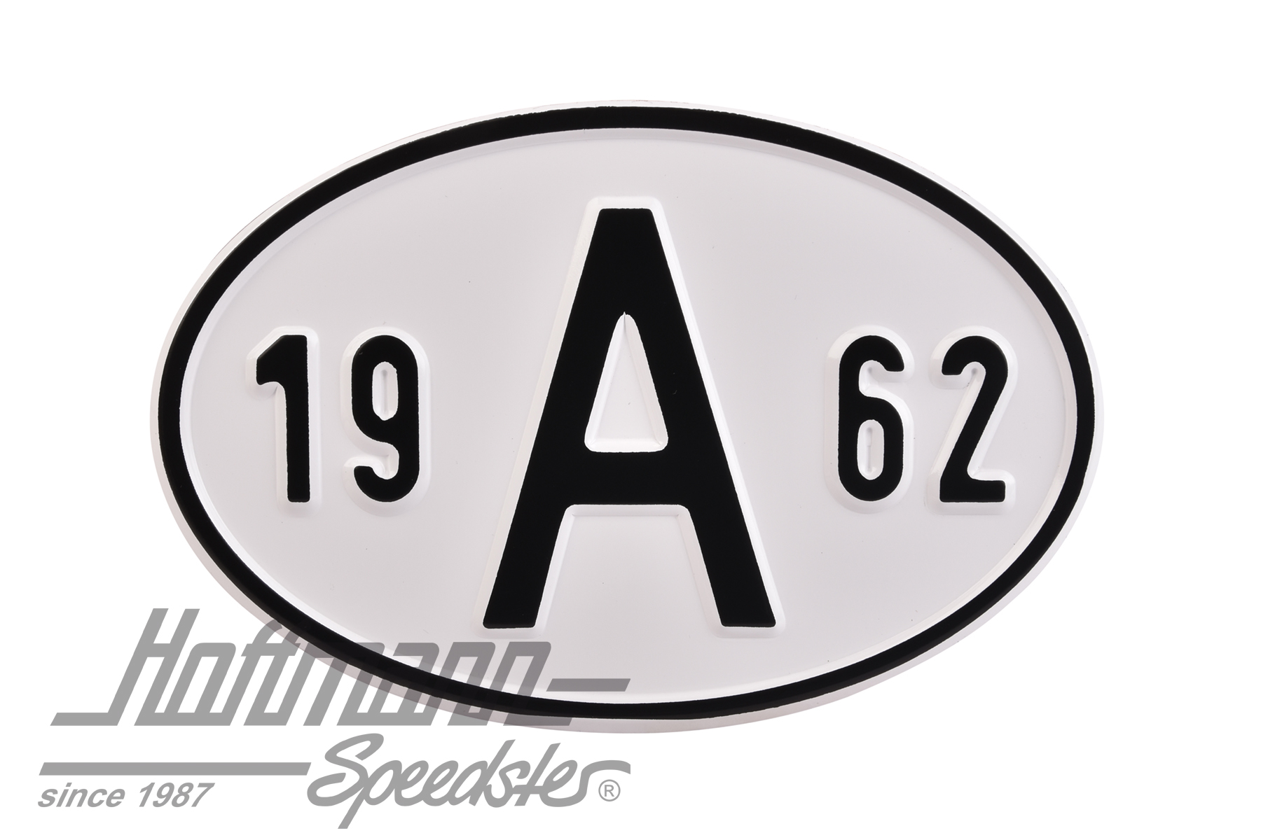 Targa sigla internazionale "A" (Austria), "1962", alluminio |  | 020-2398-62