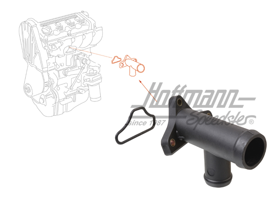 Flangia dell'acqua, Golf 2 16V, testata / radiatore | 027 121 133 E | 201-1530