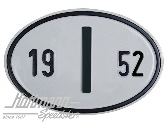 Targa sigla internazionale "I" (ITALIA), "1952", alluminio |  | 020-2402-52