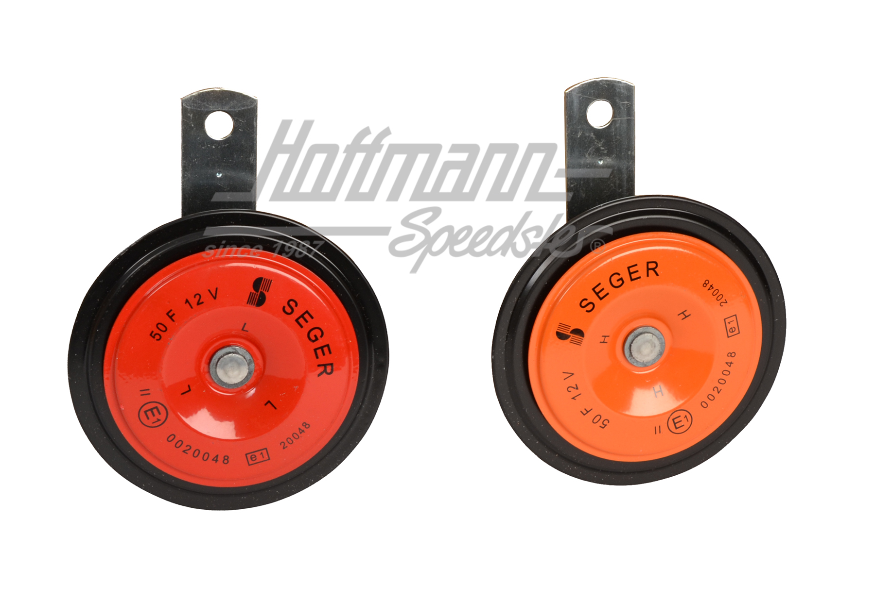 Clacson, coppia, 90mm, rosso / arancio, 12V | 50FO 1200K | 200-8043