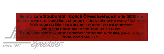 Adesivo "Ölwechsel" (cambio dell'olio), filtro d'aria, 8.67- | 111 0004 | 021-0196