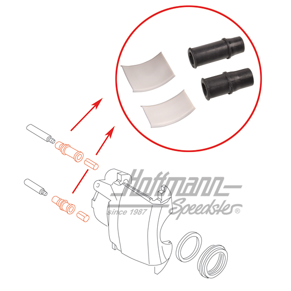 Set boccole di guida, pinza dei freni, 78- | 171 698 447 A | 160-4112-10