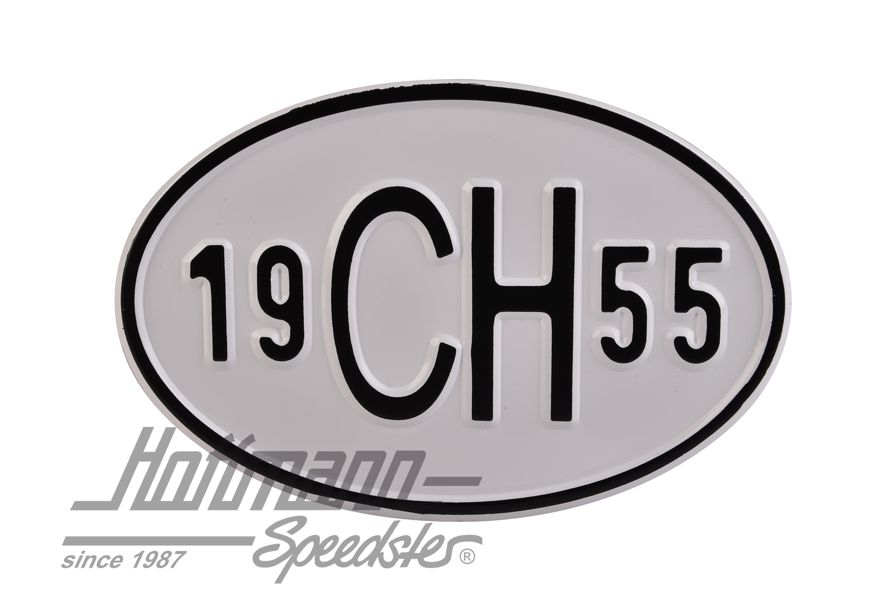Targa sigla internazionale "CH" (Svizzera), "1955", alluminio |  | 020-2401-55