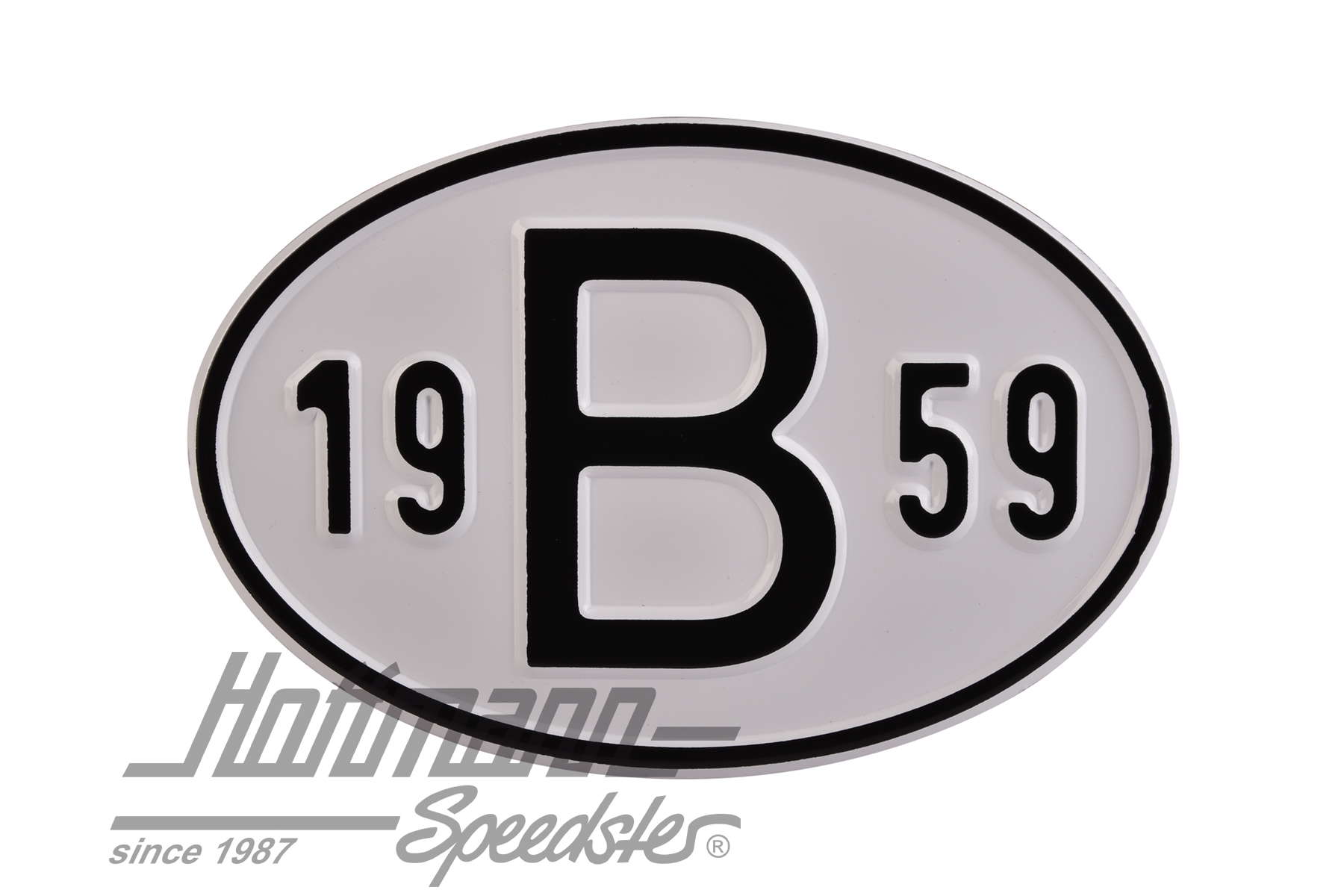 Targa sigla internazionale "B" (Belgio), "1959", alluminio |  | 020-2397-59
