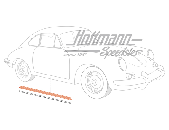 Supporto, sottoporta,  Porsche 356, destra                                                          