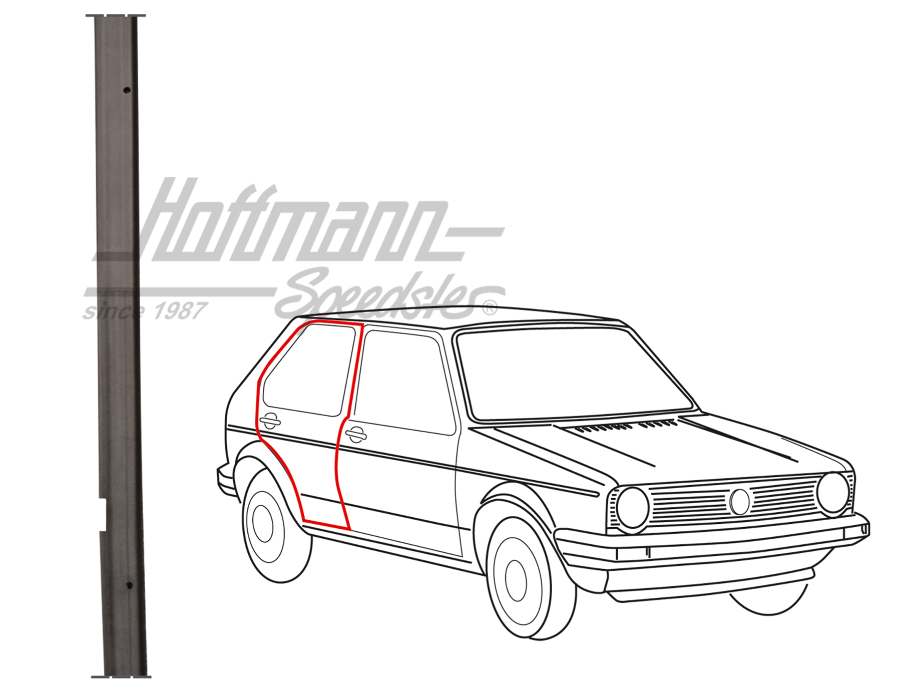 Guarnizione portiera, Golf 1, 4-porte, posteriore, destra | 173 839 912 C | 180-7023-02