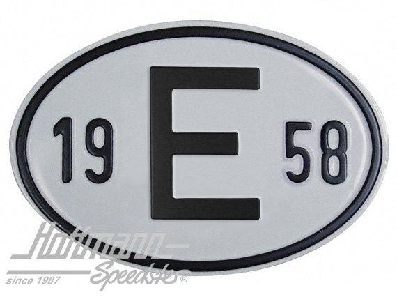 Targa sigla internazionale "E" ( Spagna), "1958", alluminio |  | 020-2403-58