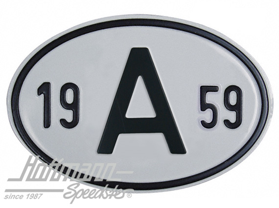 Targa sigla internazionale "A" (Austria), "1959", alluminio |  | 020-2398-59