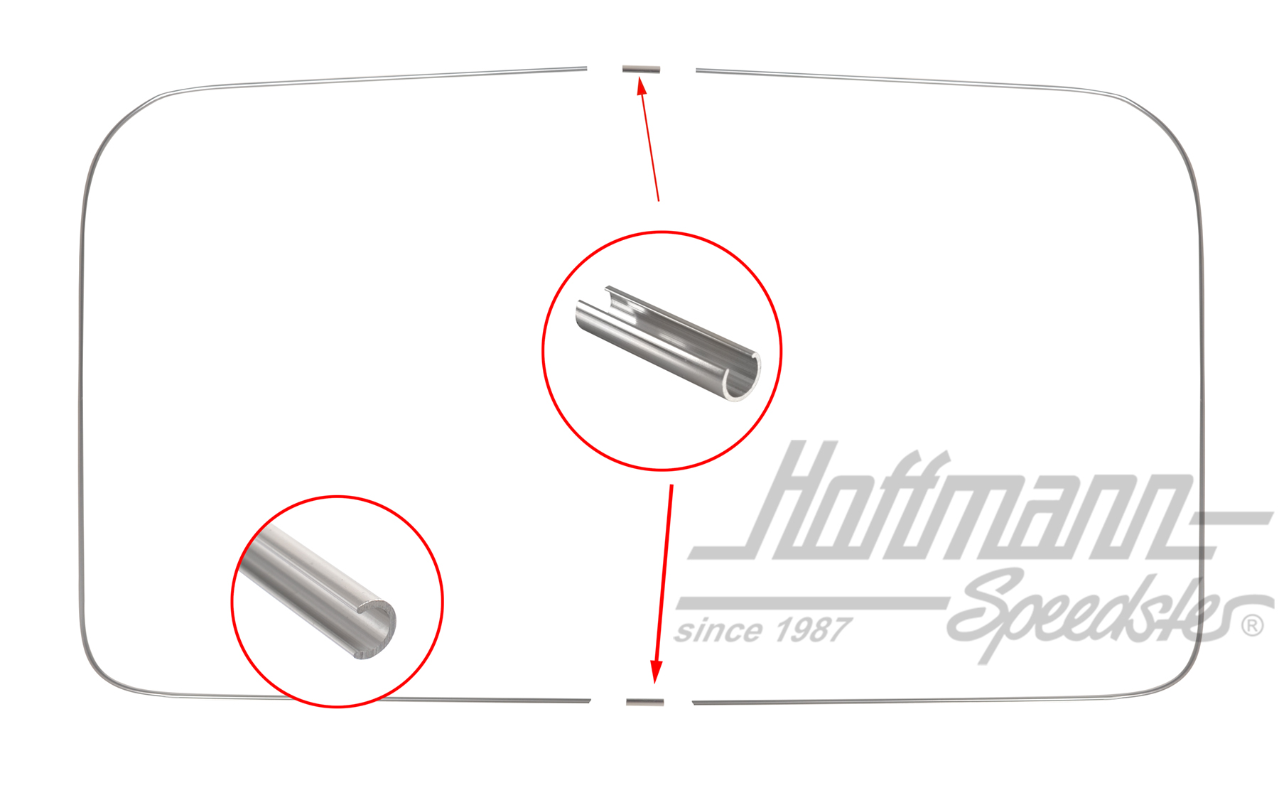 Cornice di rifinitura in alluminio, lunotto posteriore, portellone | 315 853 355 A | 069-8454