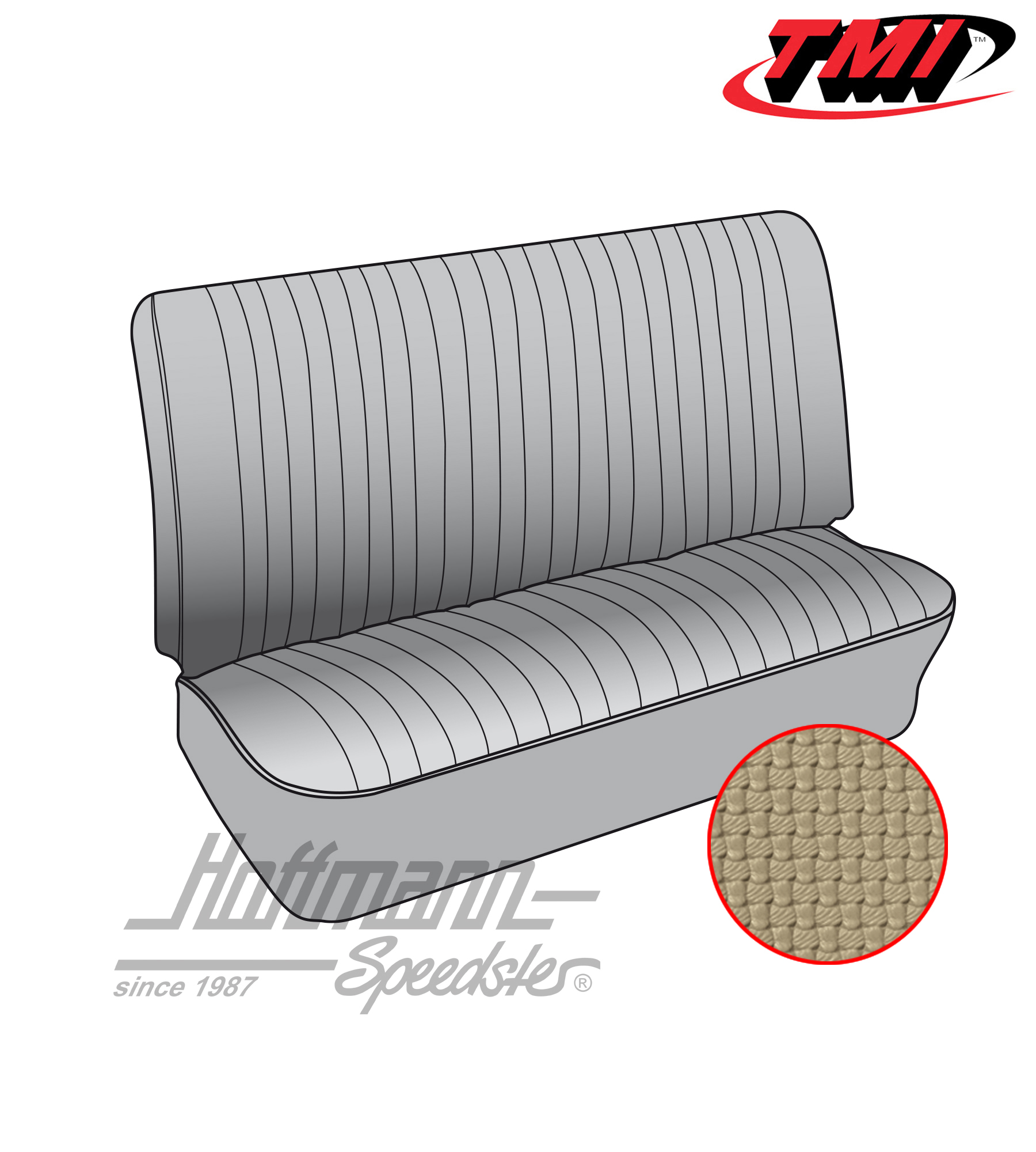 Coprisedile, panca centrale 3/4, 50-66, beige, | 43-2119-04 | 098-0663-30