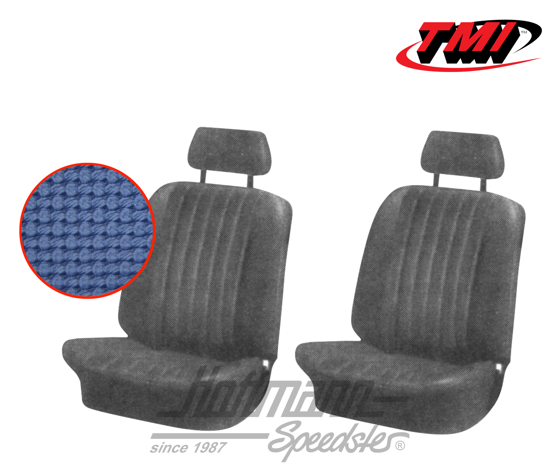 Coprisedile, Karmann Ghia, anteriore, 71-74, blu | 43-1507-08 | 066-0076-20
