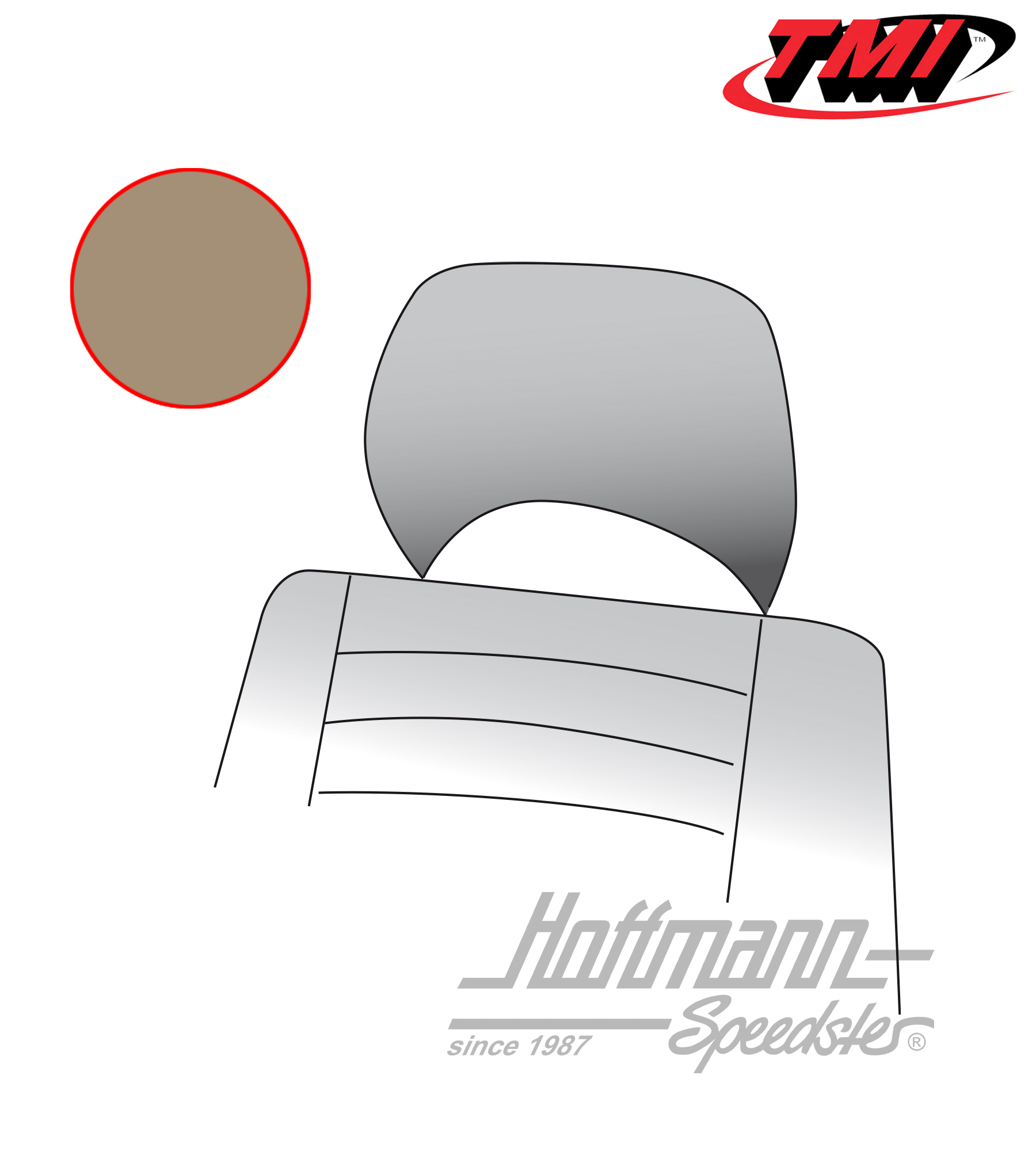 Copri poggiatesta, Furgone T2, 76-79, beige | 43-2131-14 | 098-0643-20