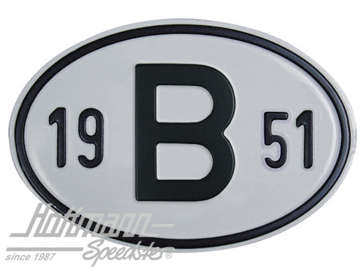 Targa sigla internazionale "B" (Belgio), "1951", alluminio |  | 020-2397-51