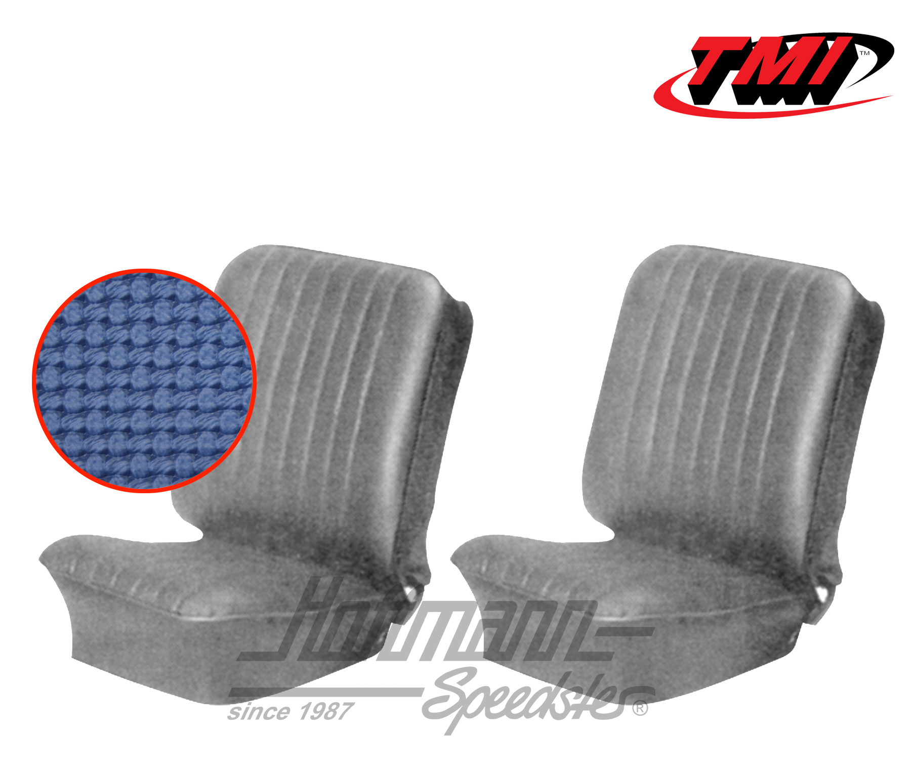 Coprisedile, Karmann Ghia, anteriore, 66-67, blu | 43-1503-08 | 066-0069-20
