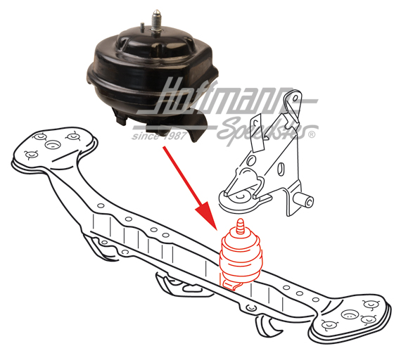 Cuscinetto in gomma, supporto motore, anteriore, 8.87-7.92 | 191 199 279 E | 201-5645
