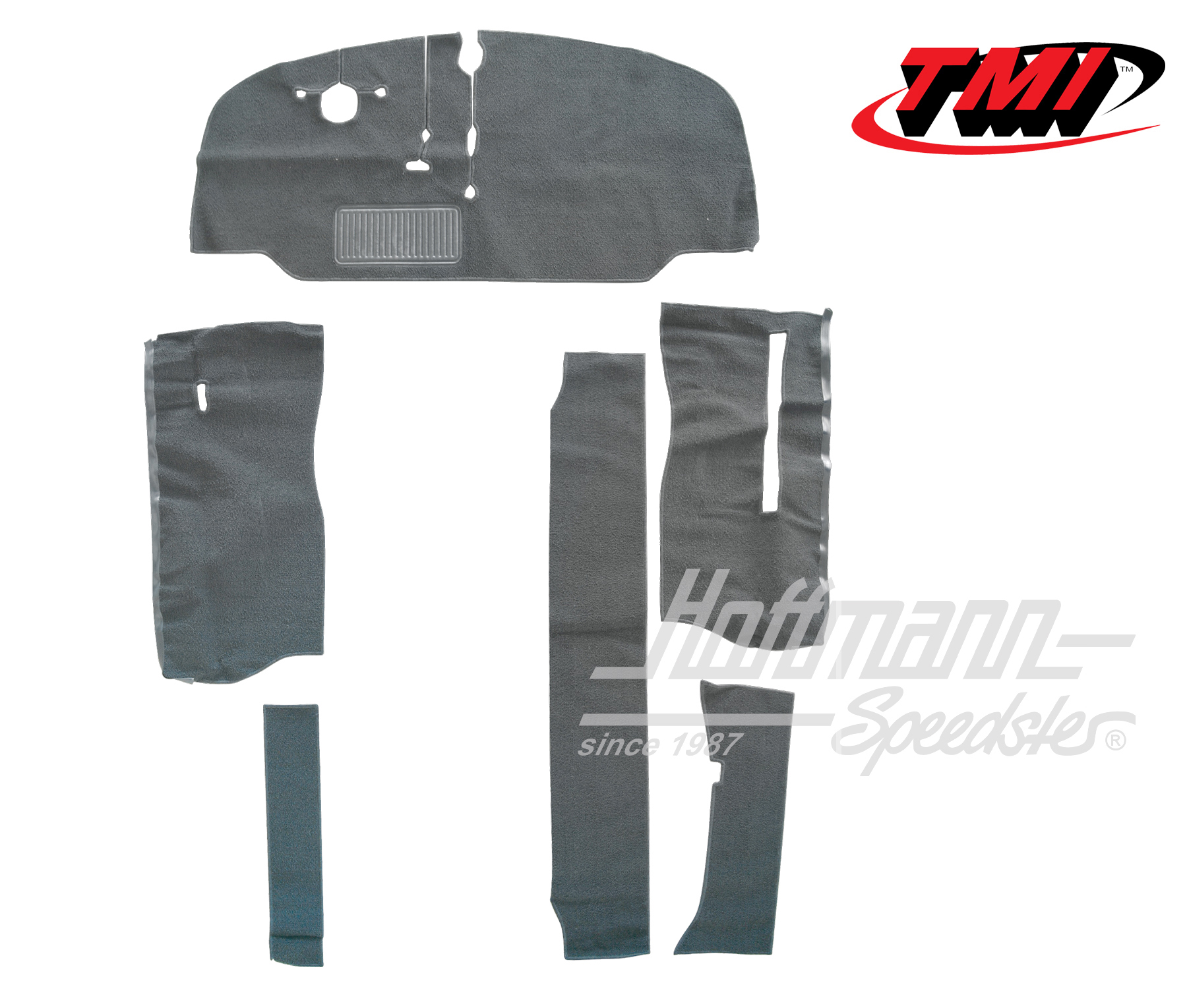 Set tappeti, cabina conduttore,Furgone T2, 67-72, grigio | 34-F2125-407 | 098-0032