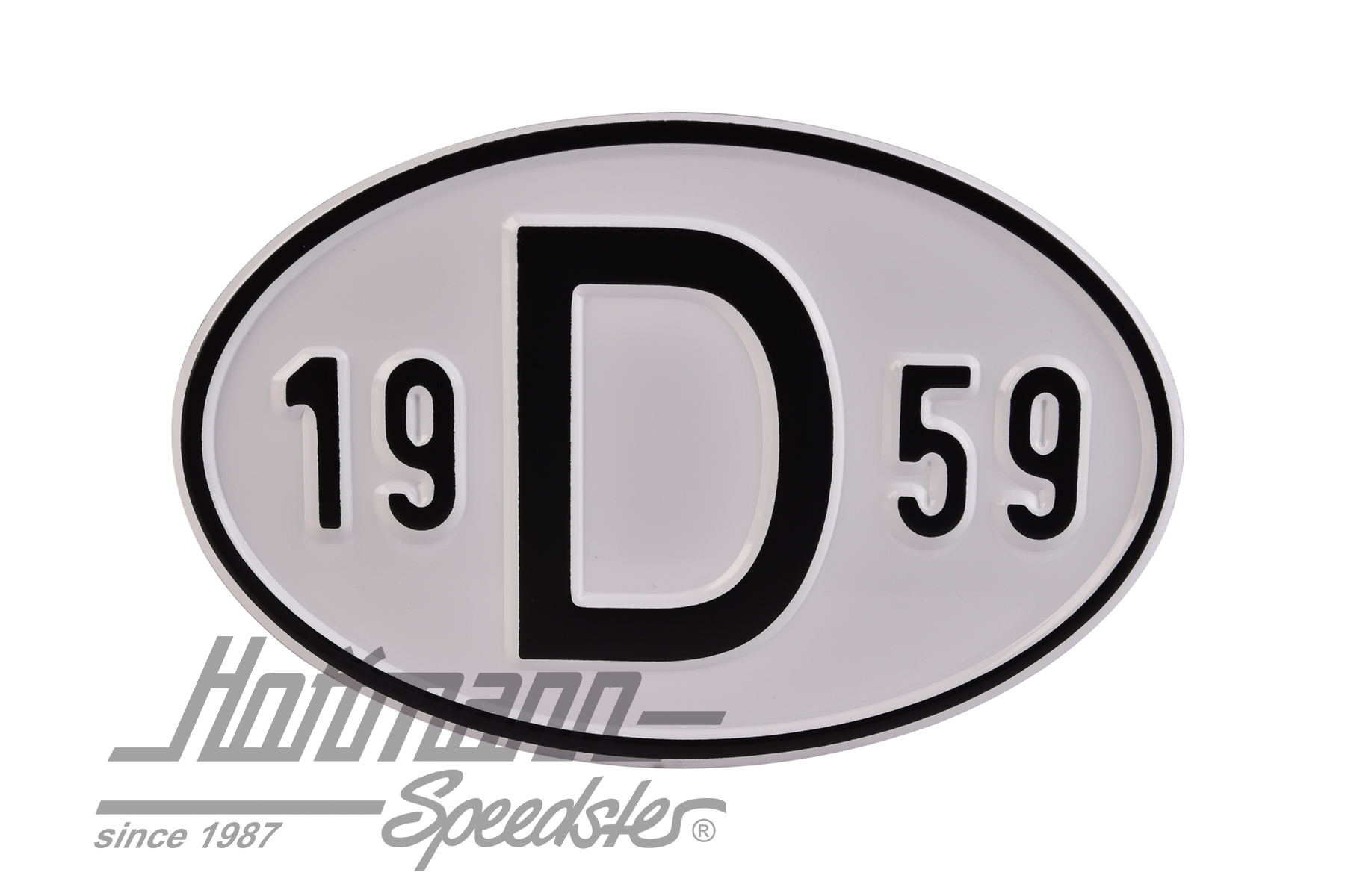 Targa sigla internazionale "D" (Germania), "1959", alluminio |  | 020-2396-59
