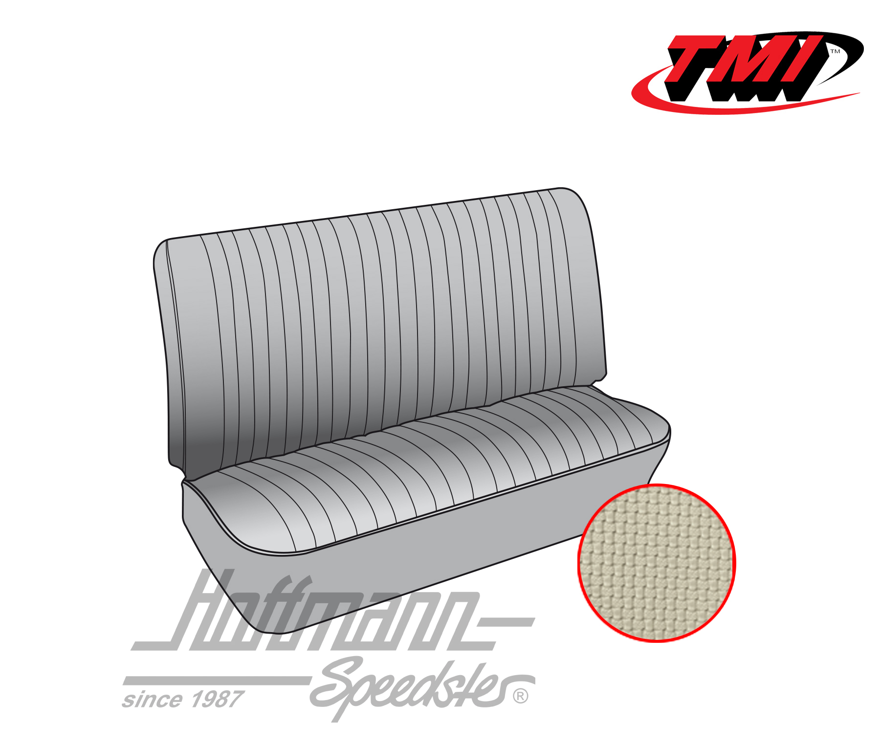 Coprisedile, panca centrale 3/4, 73-79, bianco antico | 43-2123-05 | 098-0659-50