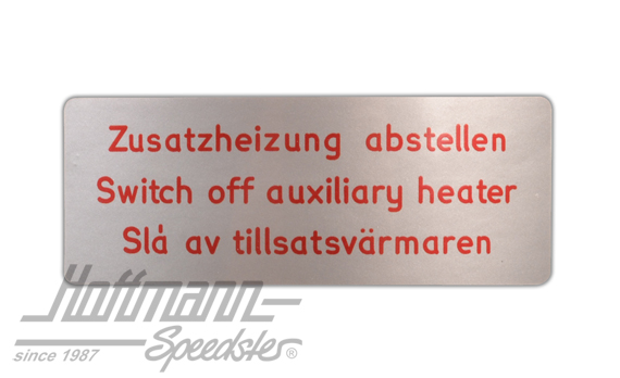 Adesivo "Switch off auxiliary heater" | 111 261 995 | 021-0199