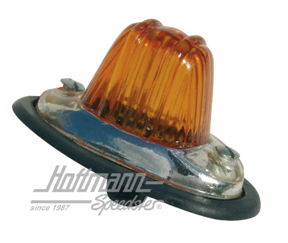 Lampeggiante rigato, T1/T2, bordo cromato, arancio (piccolo) | 111 953 061 A  orange | 020-4463-05