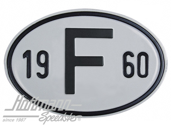 Targa sigla internazionale "F" (Francia), "1960", alluminio |  | 020-2399-60