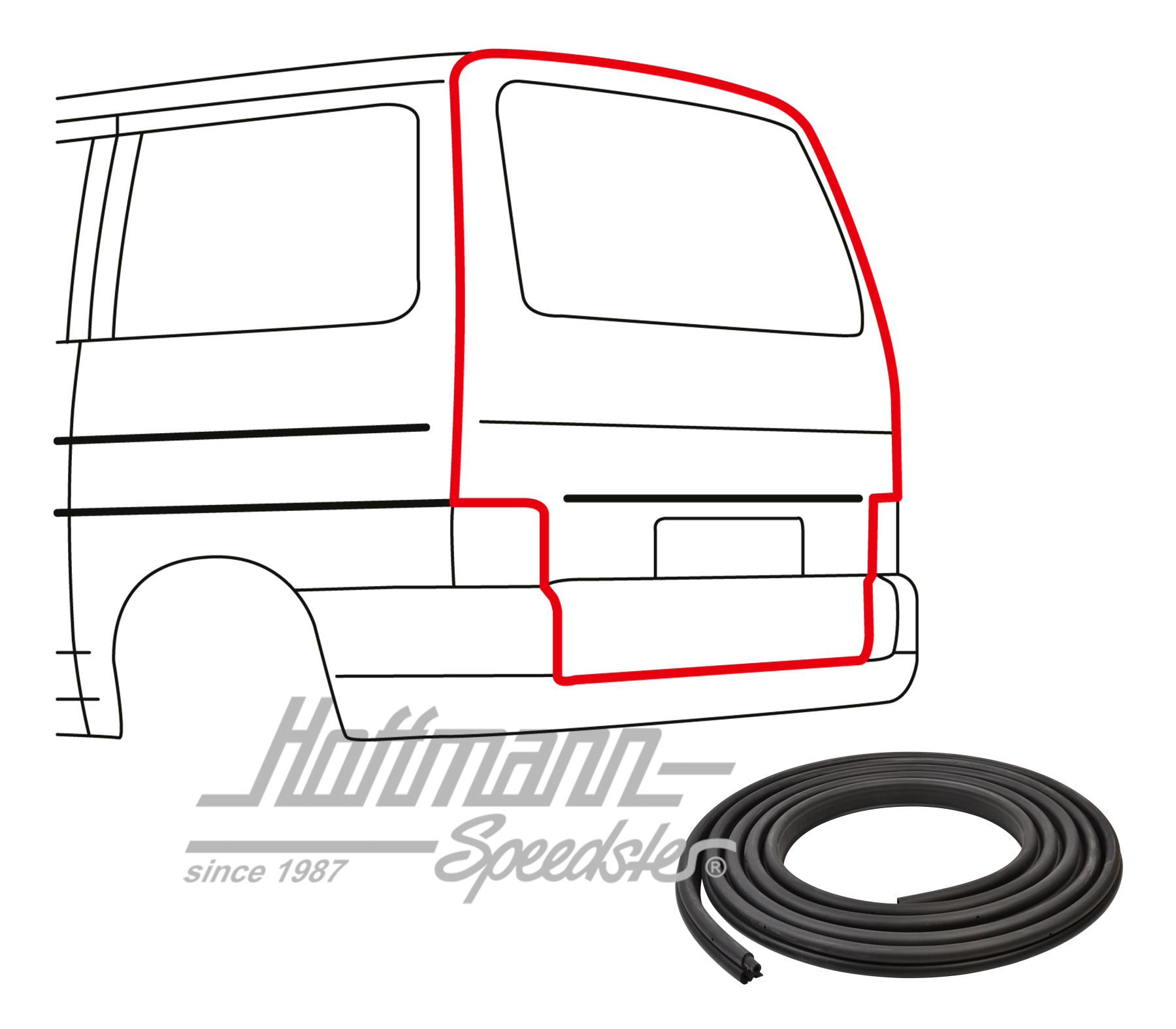 Guarnizione, portellone posteriore/pieghevole, Furgone T4 | 721 827 705 B | 405-2005