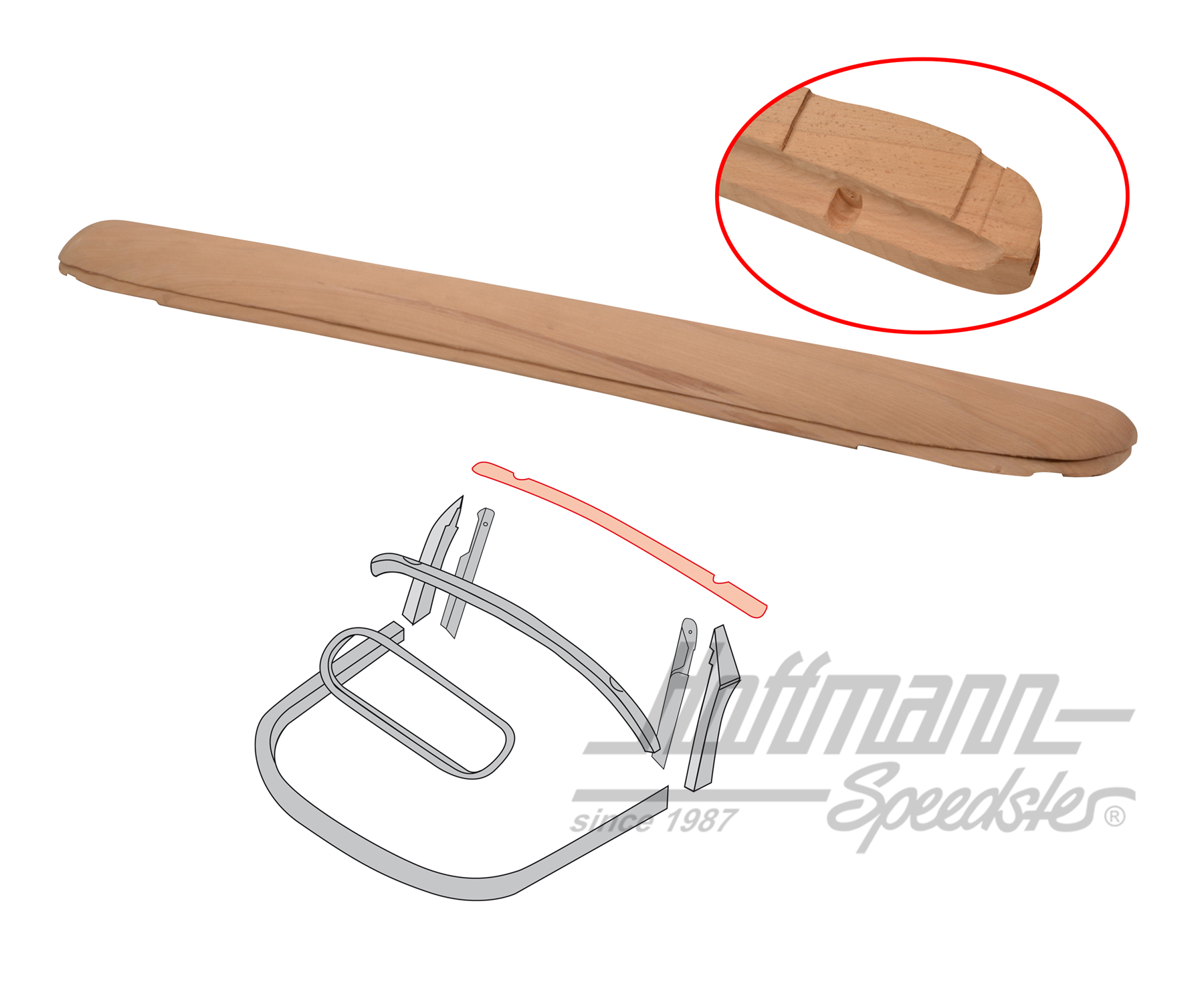 Centina parabrezza (legno massiccio), 8.67-7.72 | 151 871 189 F | 020-4603