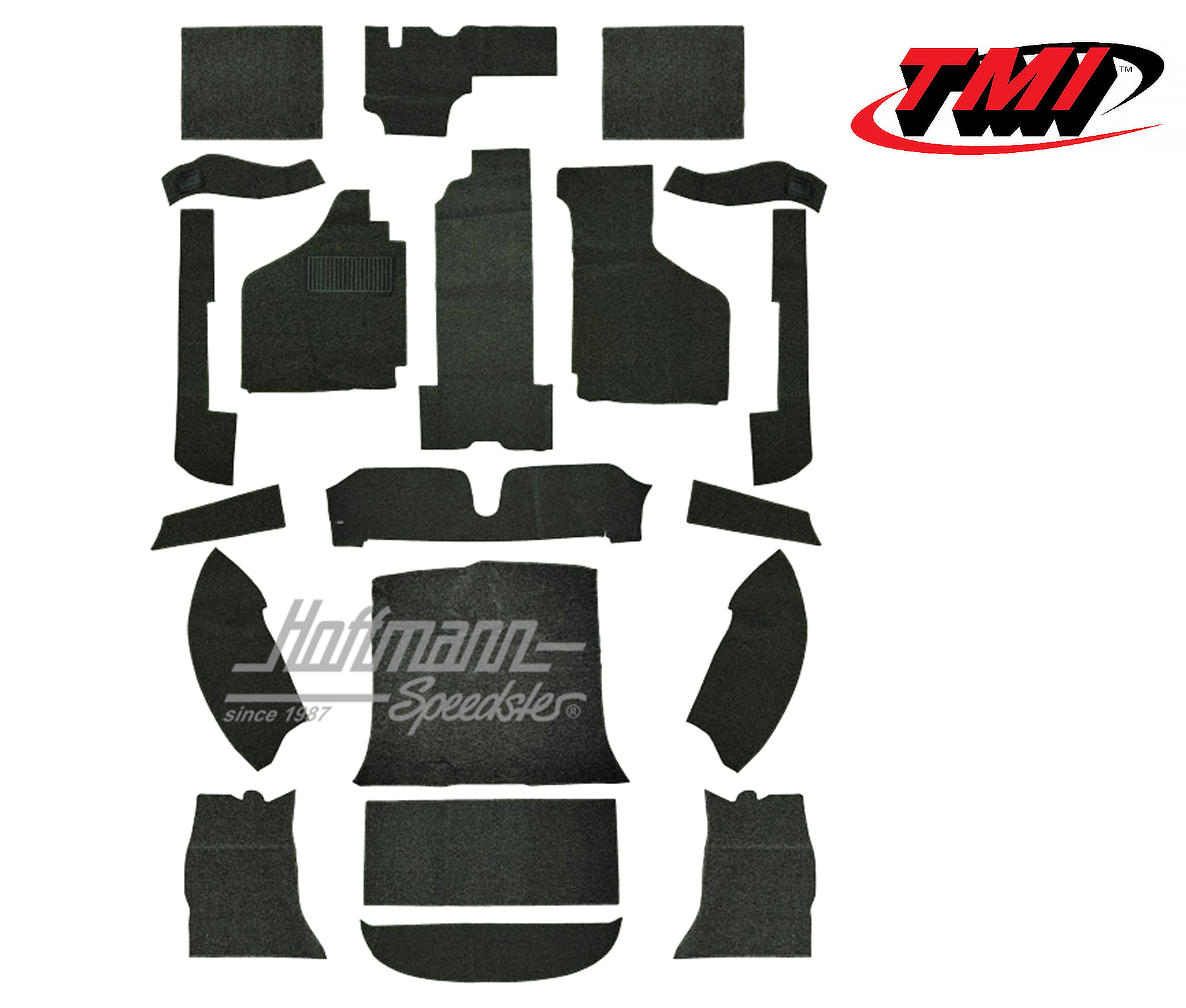 Set tappeti, Karmann Ghia Coupé, nero, 8.68- | 34-F1524-301 | 066-0043-10