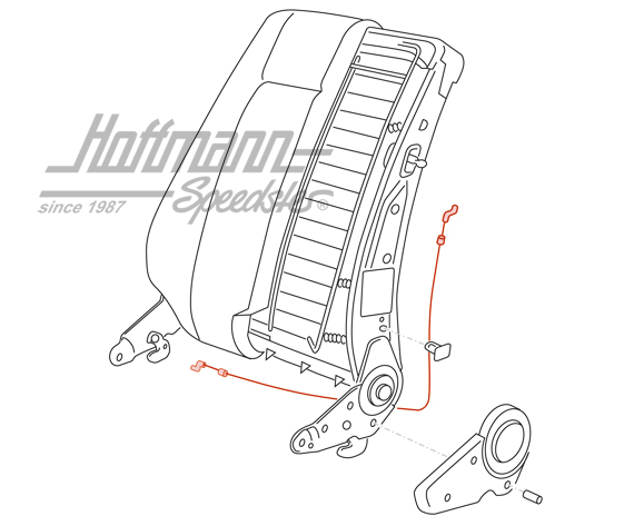 Cavo di trazione, sblocco sedile, interno, 689 mm                                                   