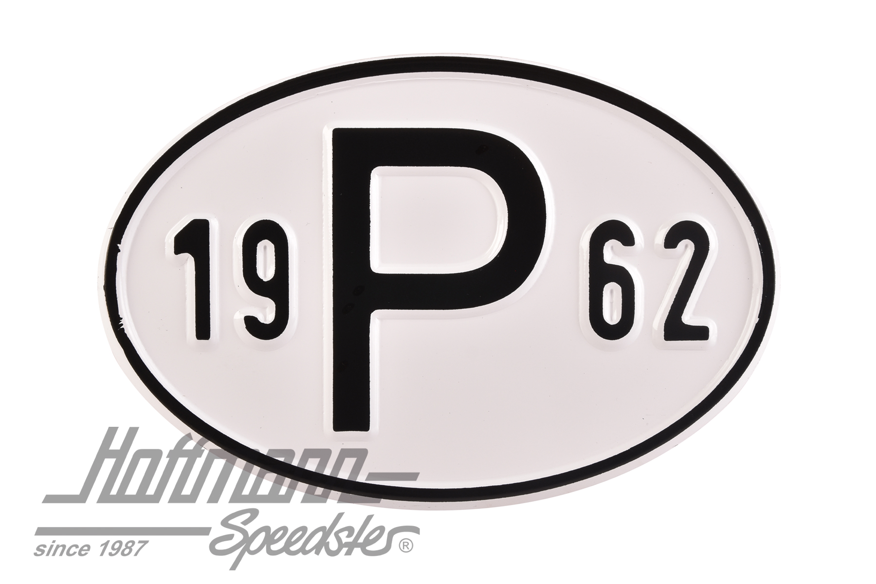 Targa sigla internazionale "P" (Portogallo), "1962", alluminio |  | 020-2405-62