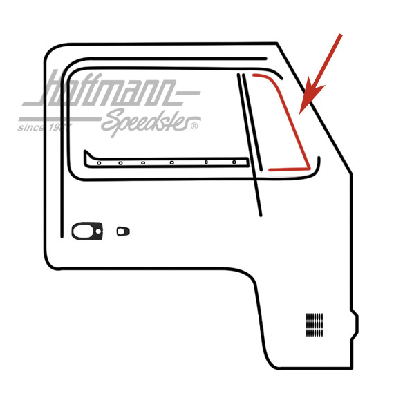 Guarnizione deflettore, Furgone T2, 8.67-, destra | 241 837 626 | 090-6162