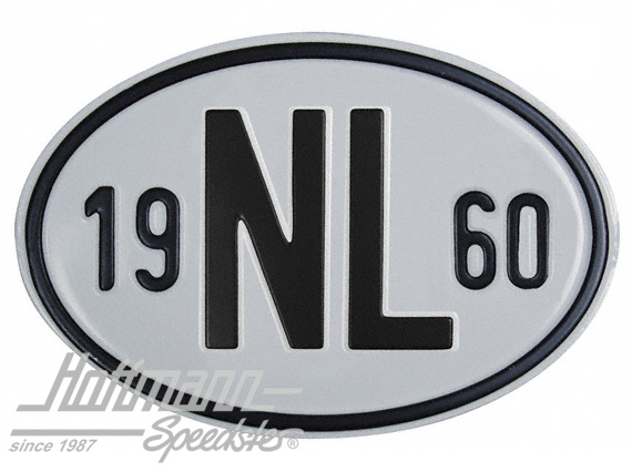 Targa sigla internazionale "NL" (Paesi Bassi), "1960", alluminio |  | 020-2391-60