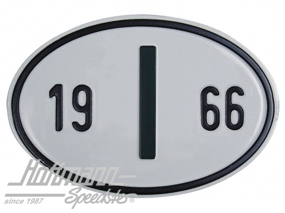Targa sigla internazionale "I" (ITALIA), "1966", alluminio |  | 020-2402-66