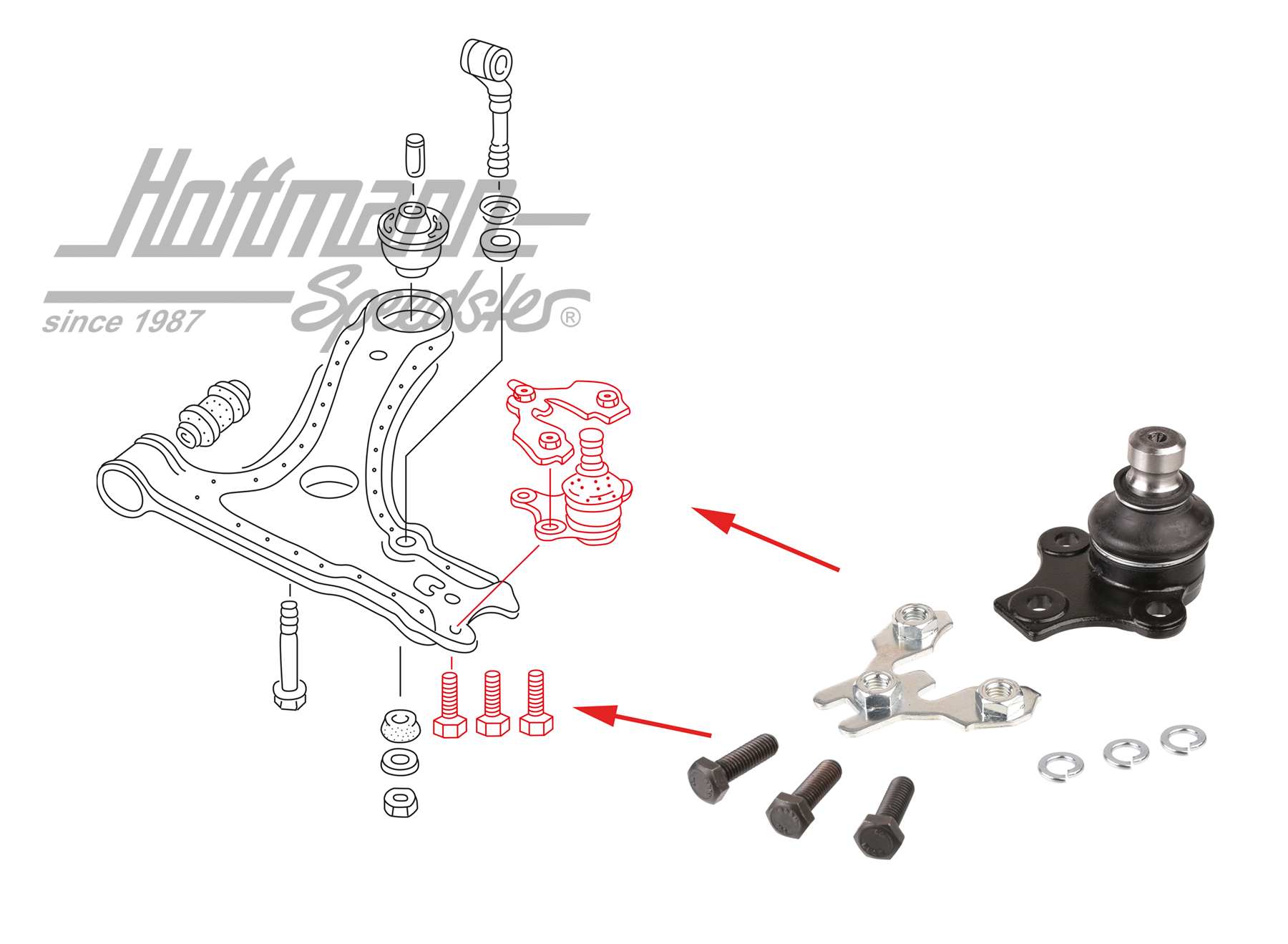 Snodo sferico, braccio trasversale, Golf 2, 19 mm | 357 407 365 | 204-0404