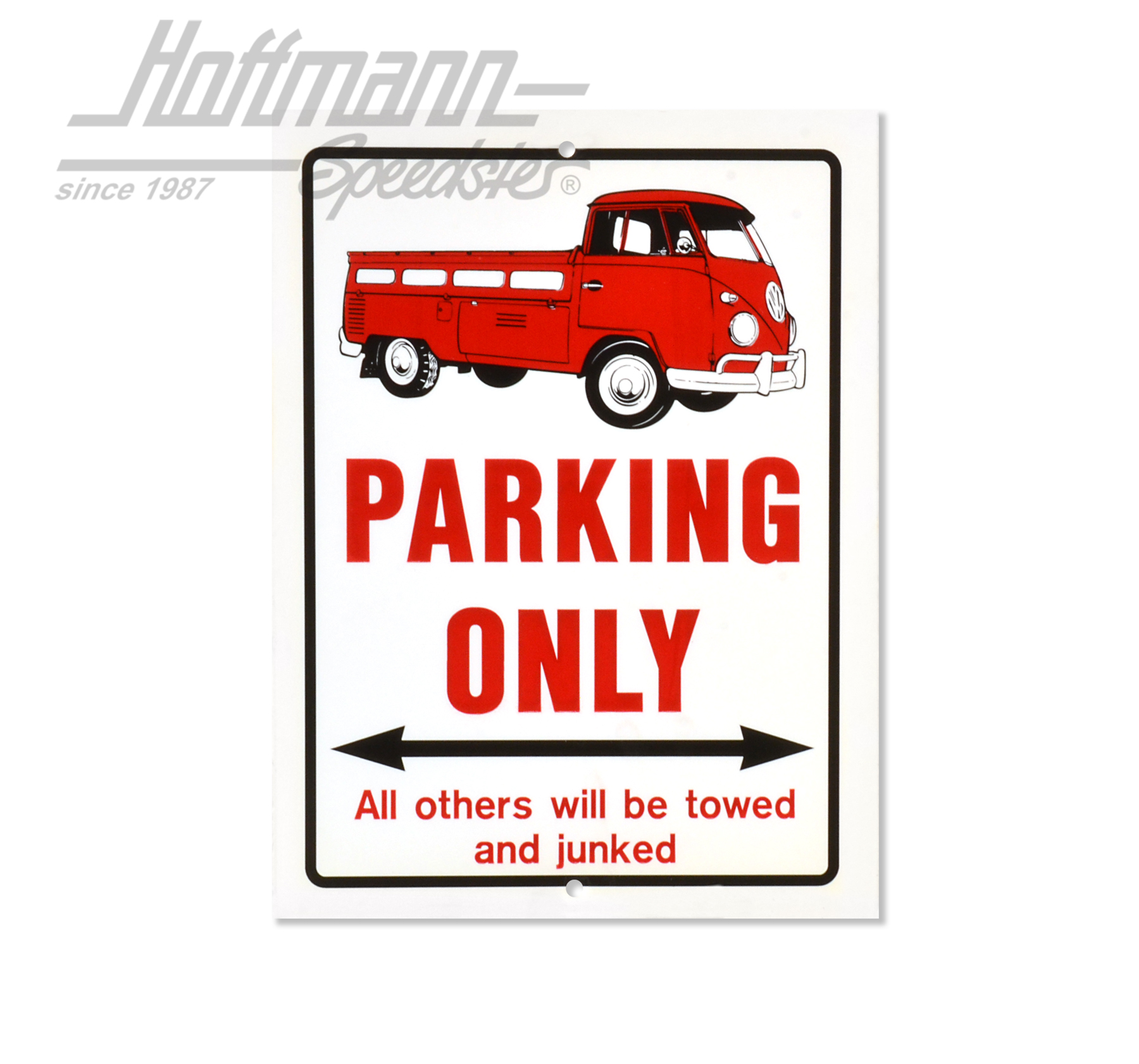 Cartello "PARKING ONLY", WV Pickup, rosso | 15-1018-0 | 021-0173-40
