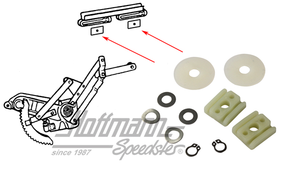 Set slitta per alzacristallo Cabriolet, 8.64- | 151 837 507 | 020-4965
