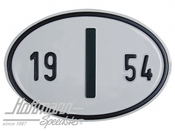 Targa sigla internazionale "I" (ITALIA), "1954", alluminio |  | 020-2402-54